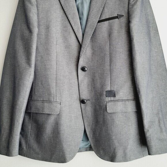 GSUS INDUSTRIES Linen Cotton Blend Blazer Jacket Grey Men's Sz M - Picture 3 of 16